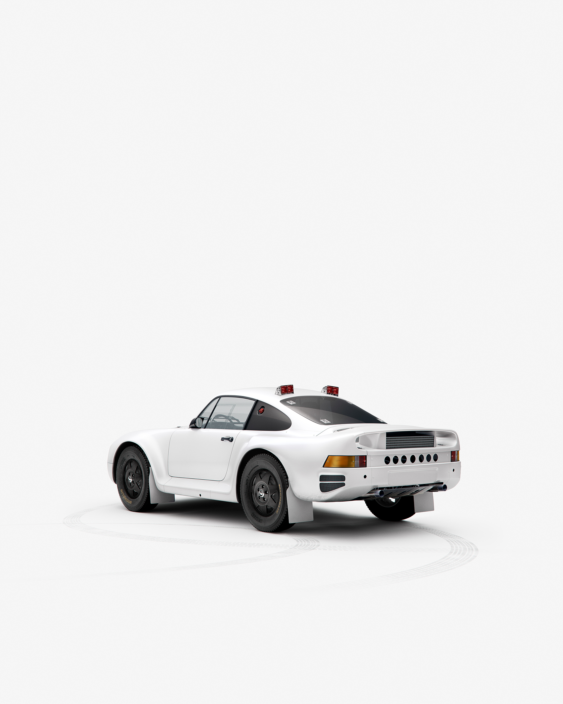 3D modeling，Automobile design，white，Simplicity，Porsche959，Porsche，