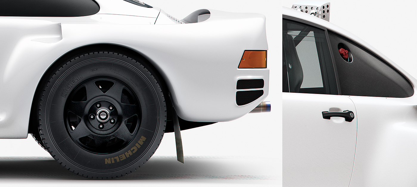 3d建模，汽车设计，白色，简约，Porsche959，保时捷，