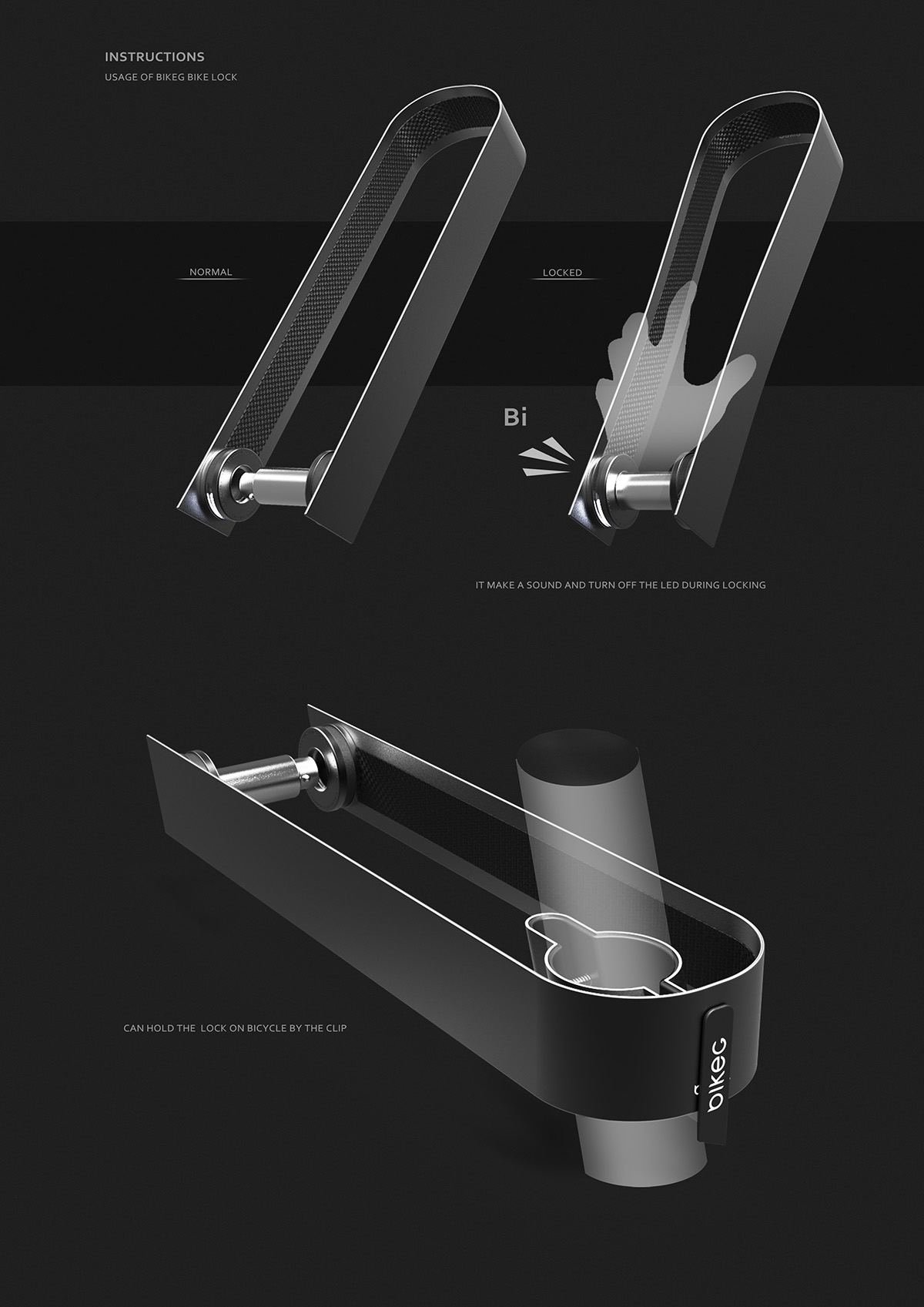 Chinese designer，Kinsey Yu，Bicycle，lock，Taillight，