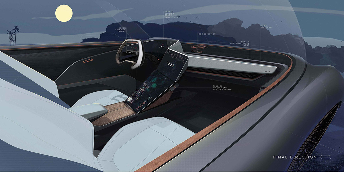 traffic，automobile，concept，Design，Model，Tesla，