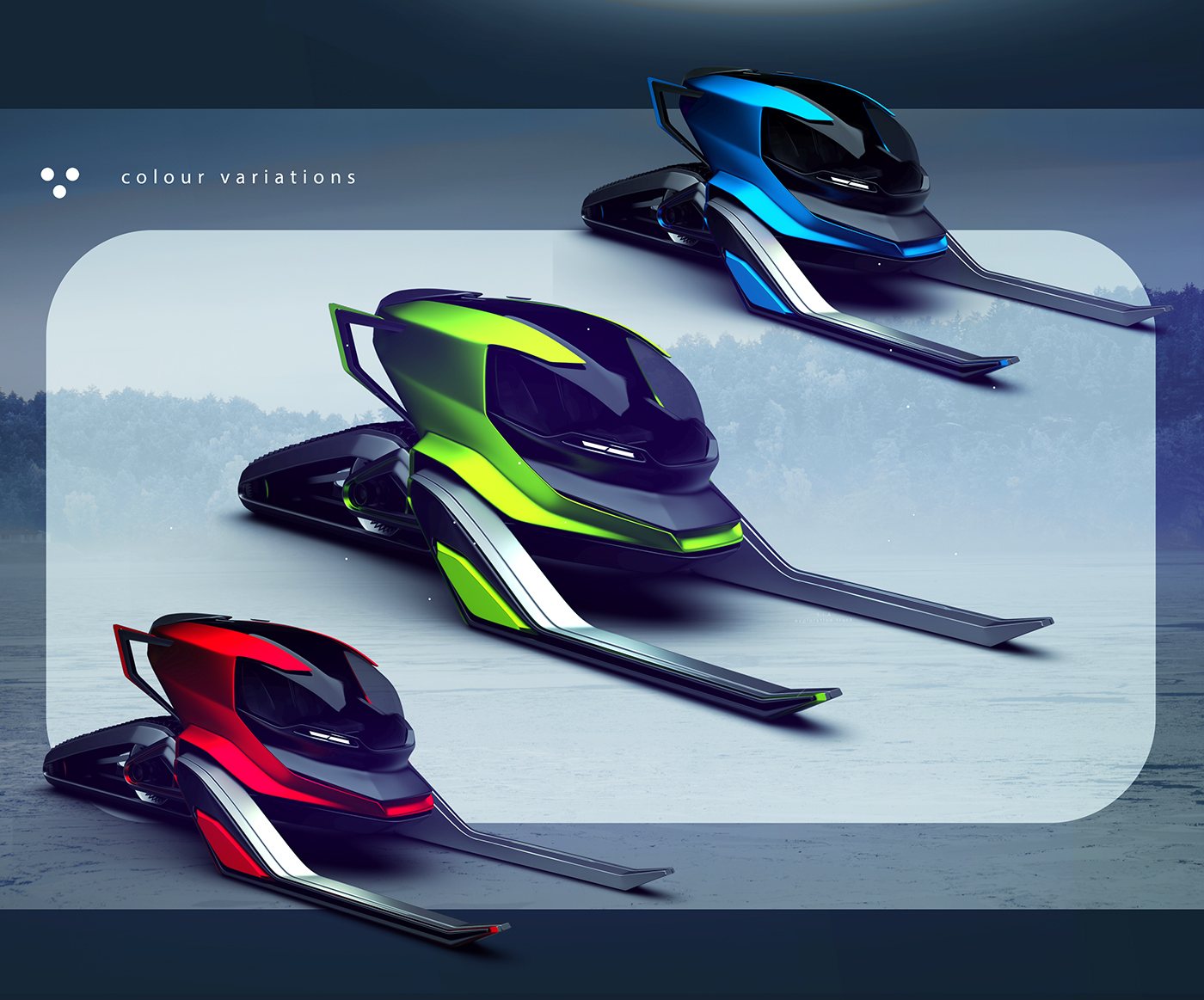 Snowmobile，Hand drawn，draft，conceptual design，vehicle，