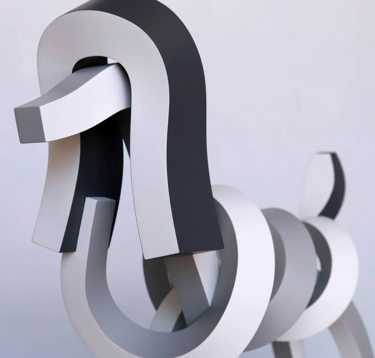 Animal sculpture，Aerial painting，resin，stainless steel，STRIPS OF COILED MET，Art，Coil metal strip，Lee Sangsoo，