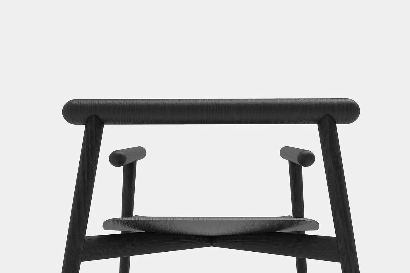 座椅，椅子，Leonardo Zanatta，Naga，简约，黑色，
