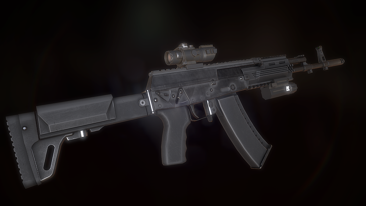 game，prop，gun，AK 12，modeling，Render，Move Station，