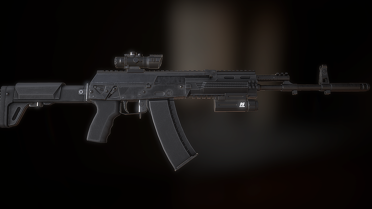 game，prop，gun，AK 12，modeling，Render，Move Station，