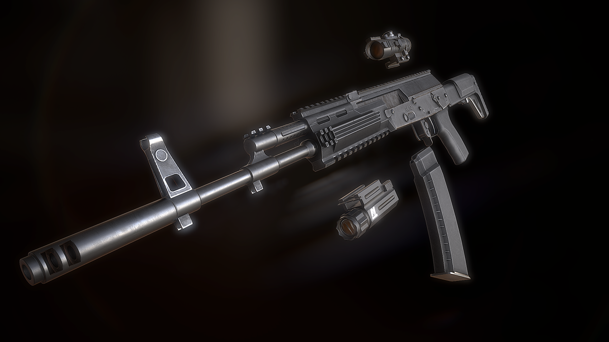 game，prop，gun，AK 12，modeling，Render，Move Station，