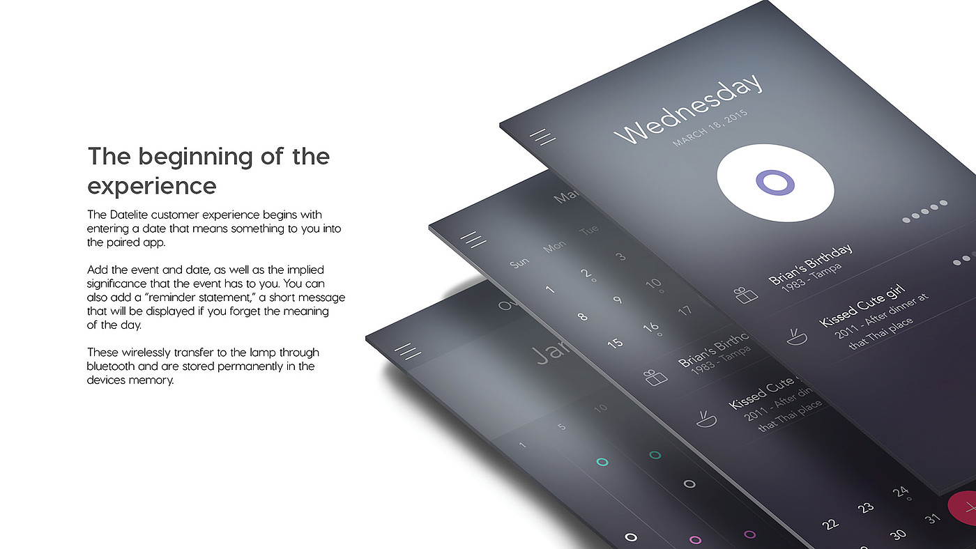 Datelite，日历，装饰，产品设计，app，