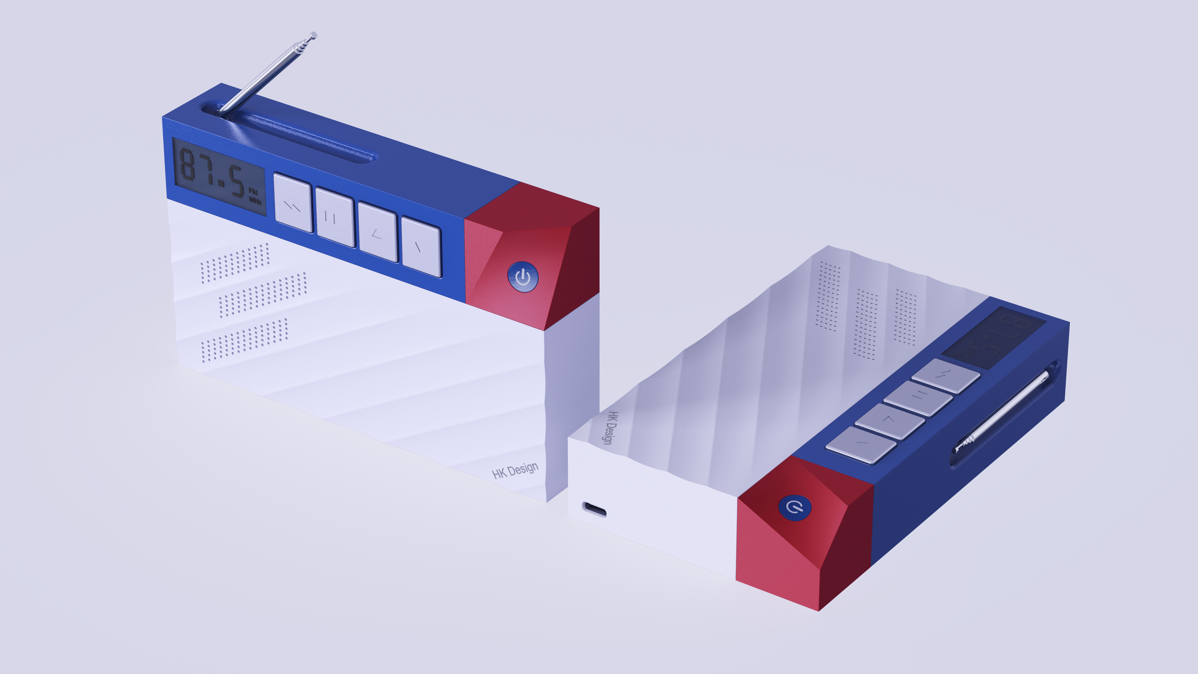 Keysho rendering，Rhino modeling，Late PS，Appearance design，Modeling practice，radio，electronic product，