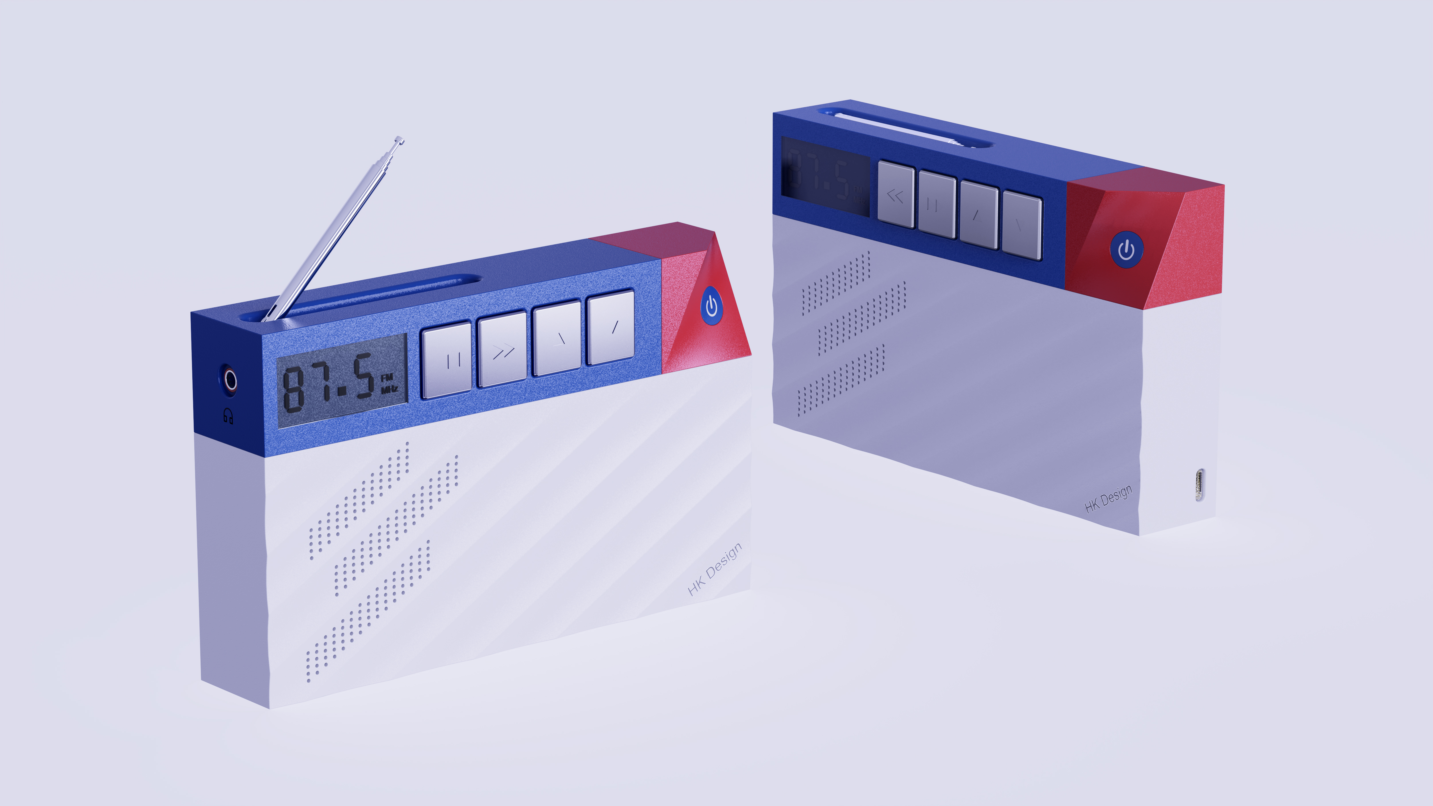 Keysho rendering，Rhino modeling，Late PS，Appearance design，Modeling practice，radio，electronic product，