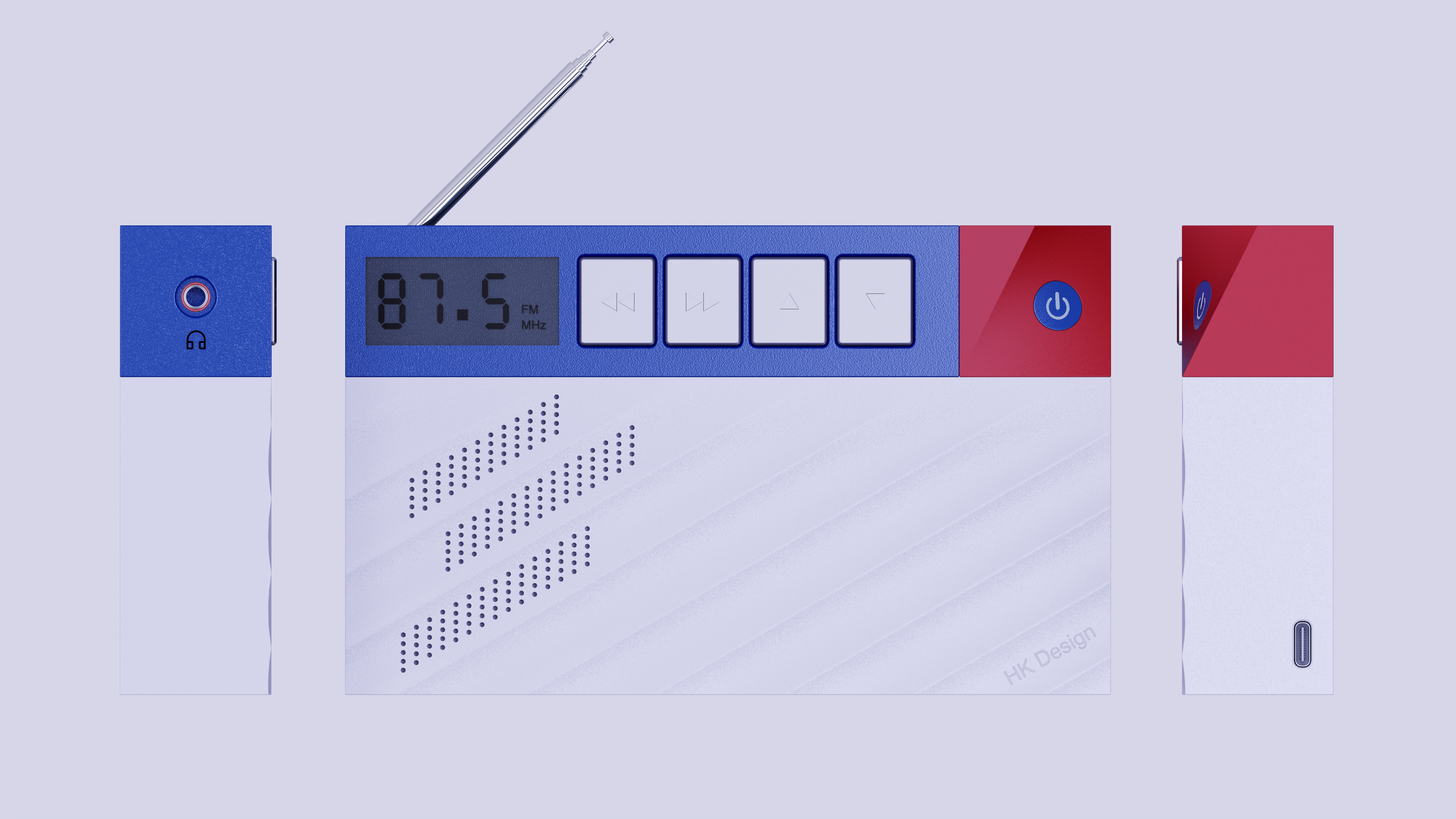 Keysho rendering，Rhino modeling，Late PS，Appearance design，Modeling practice，radio，electronic product，
