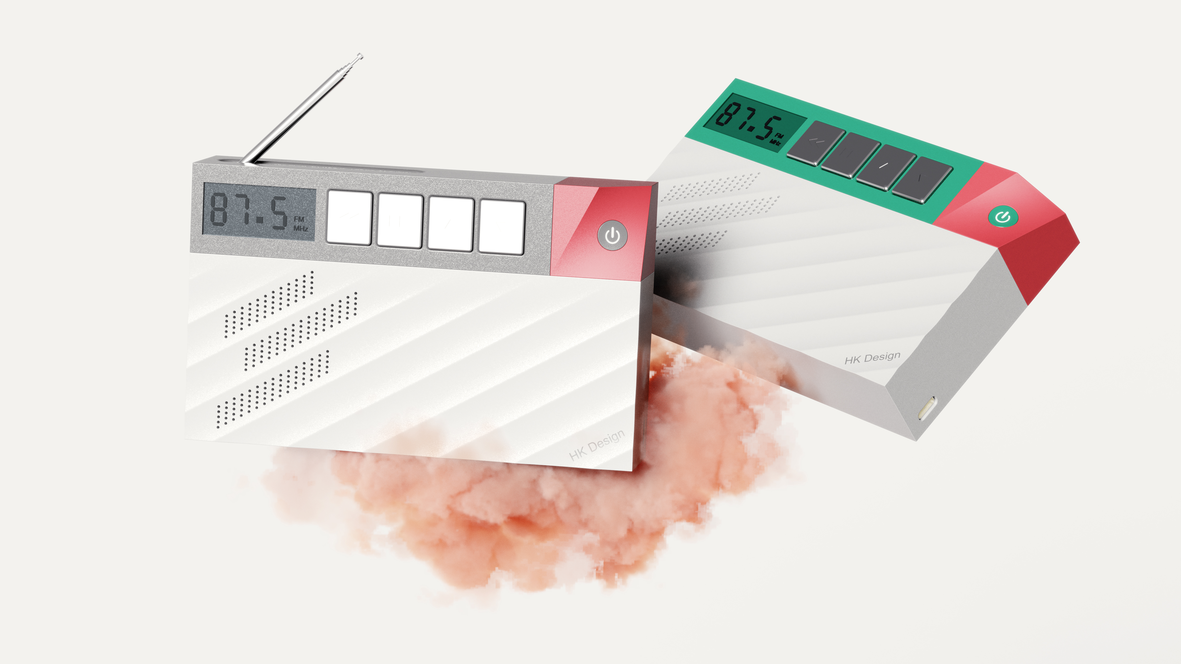 Keysho rendering，Rhino modeling，Late PS，Appearance design，Modeling practice，radio，electronic product，