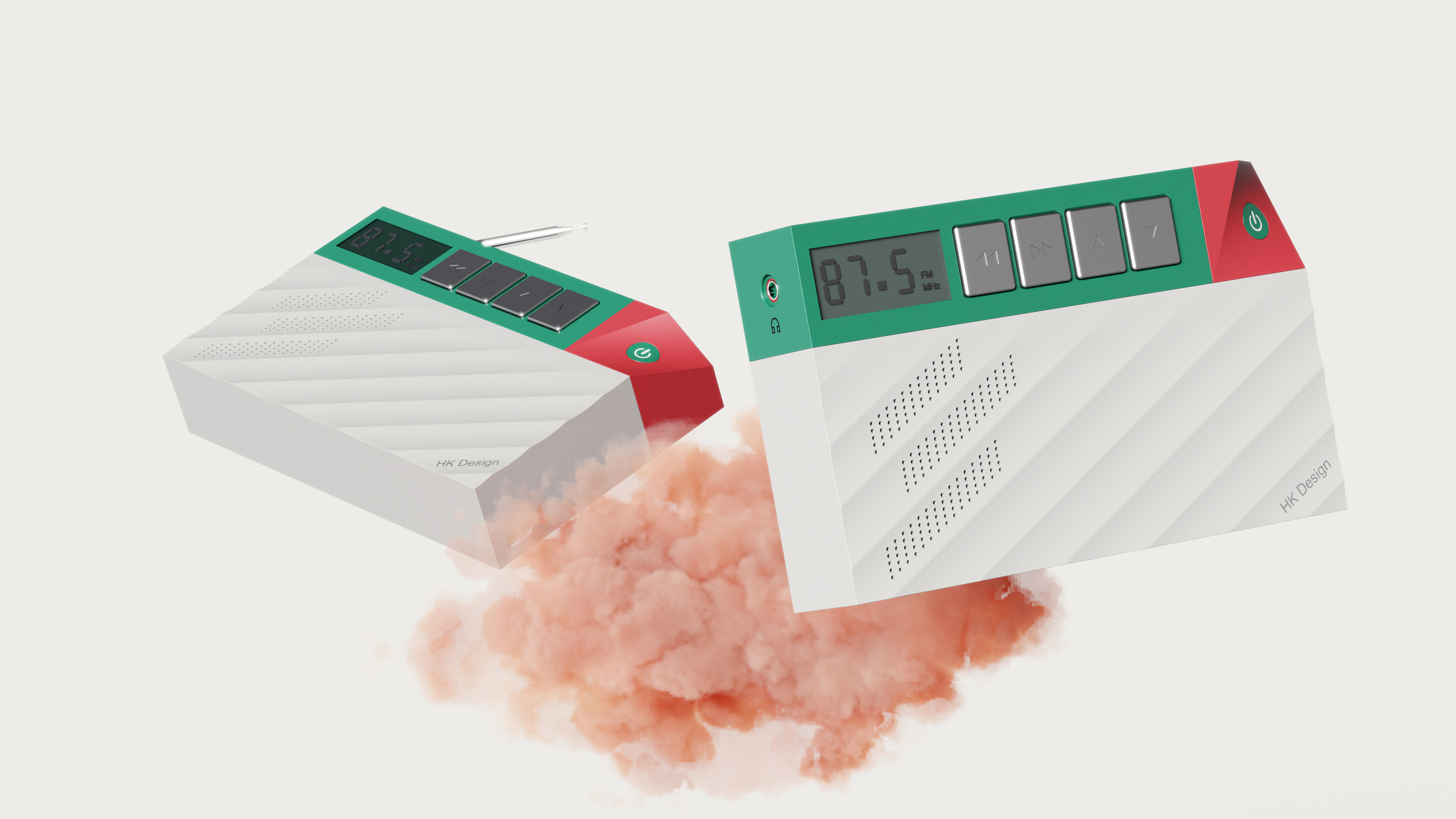 Keysho rendering，Rhino modeling，Late PS，Appearance design，Modeling practice，radio，electronic product，