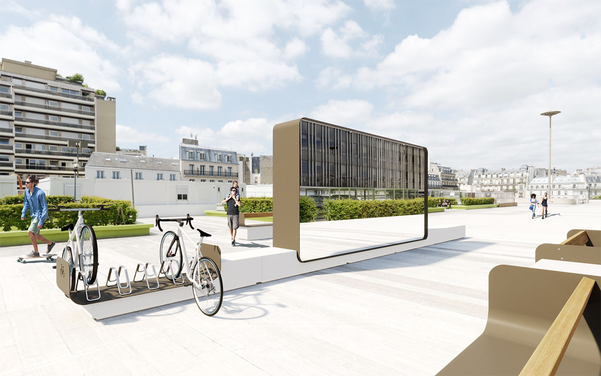 Outdoor furniture，mirror，chair，concrete，