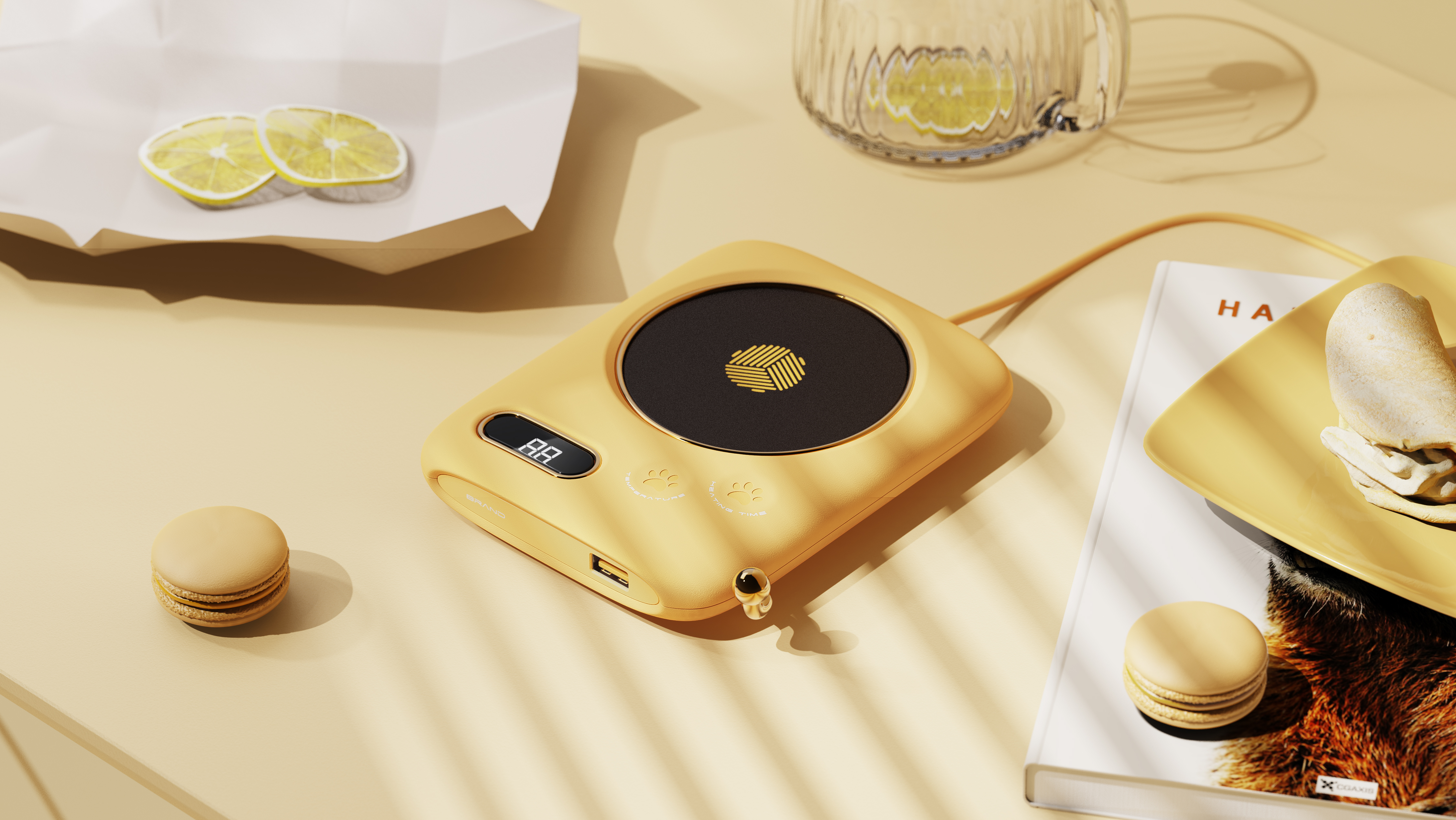 industrial design，Appearance design，Product rendering，Insulation coaster，