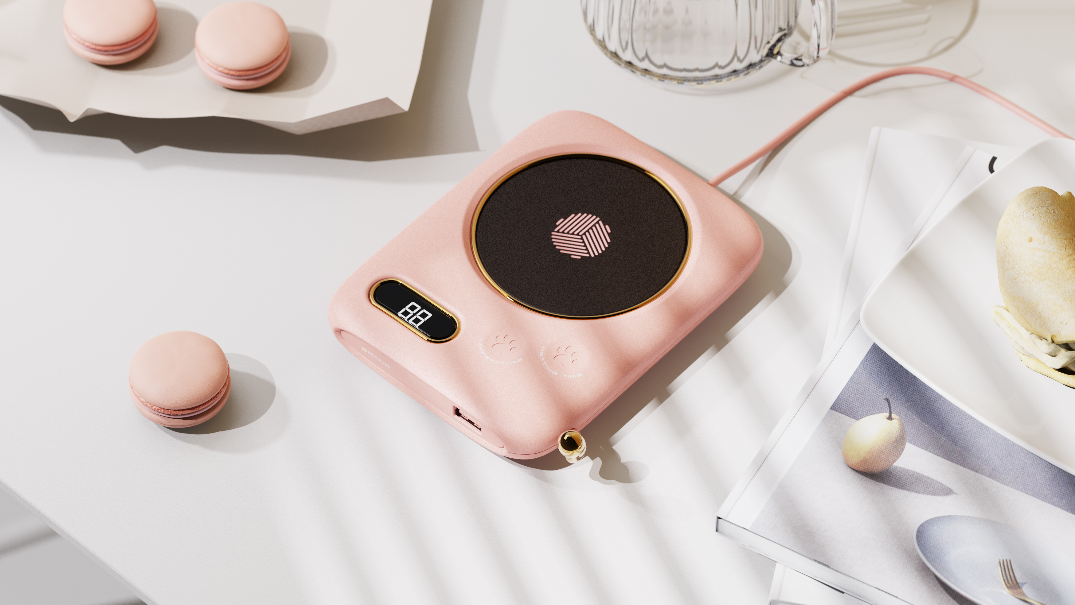 industrial design，Appearance design，Product rendering，Insulation coaster，