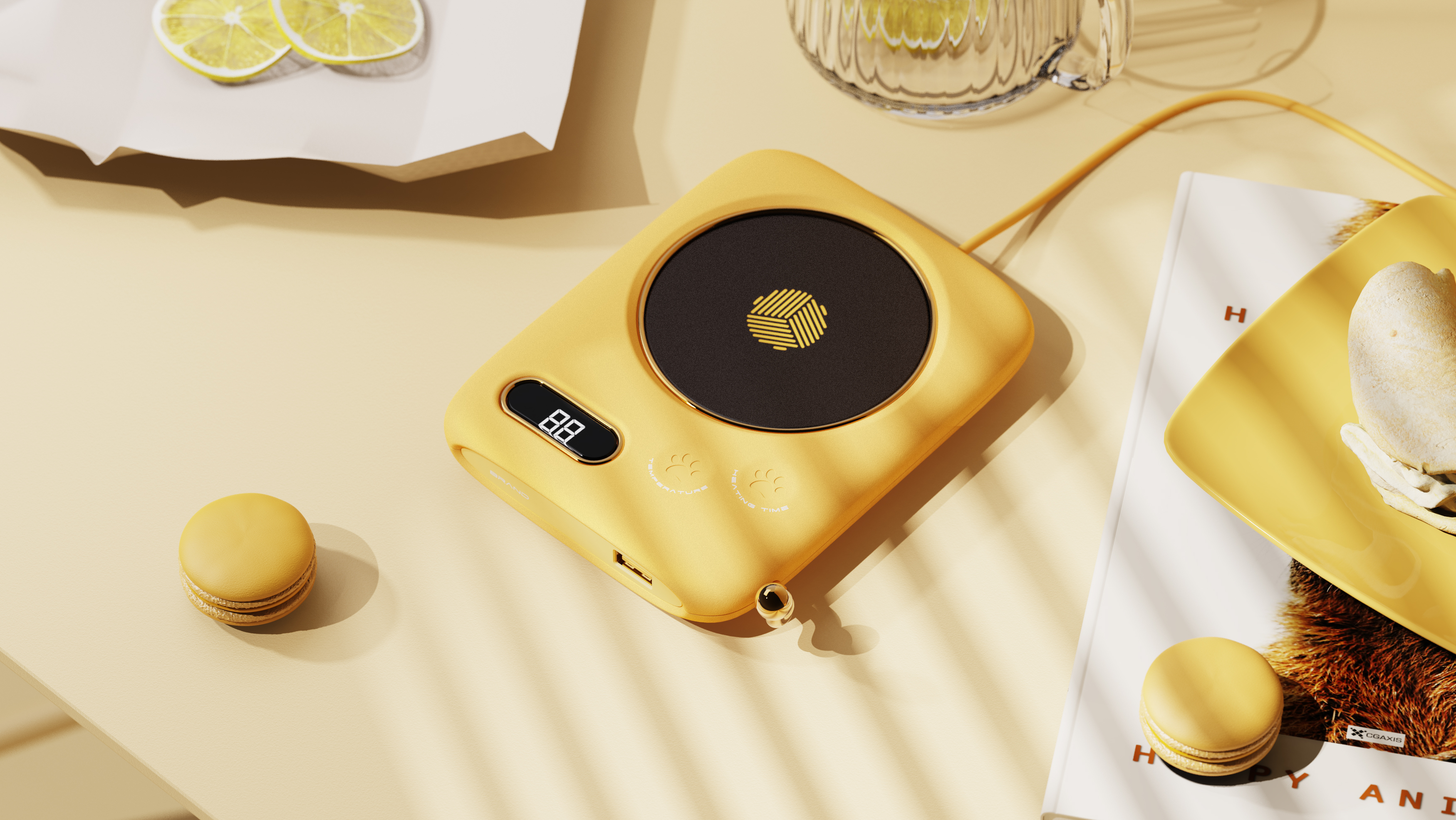 industrial design，Appearance design，Product rendering，Insulation coaster，