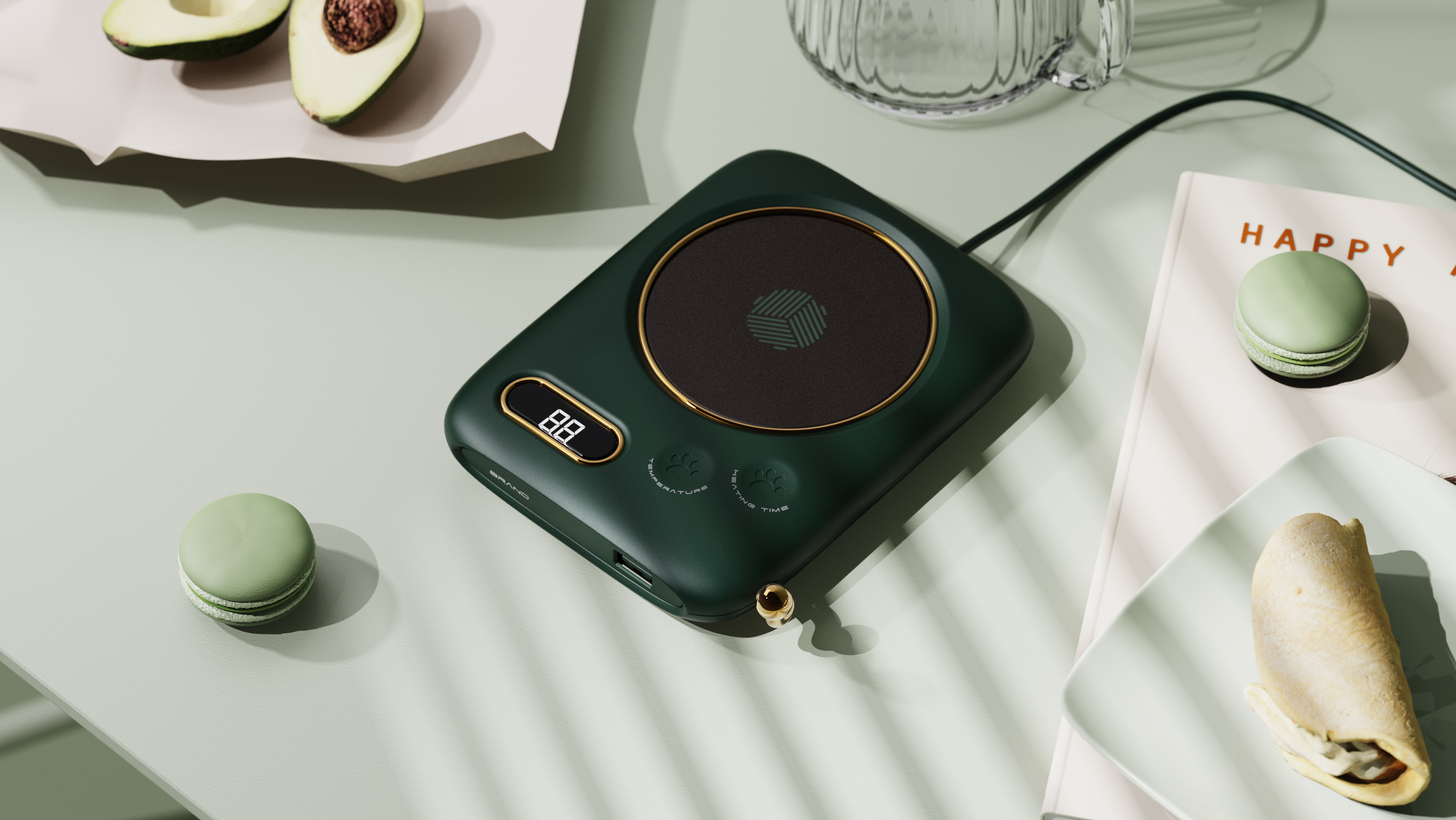 industrial design，Appearance design，Product rendering，Insulation coaster，