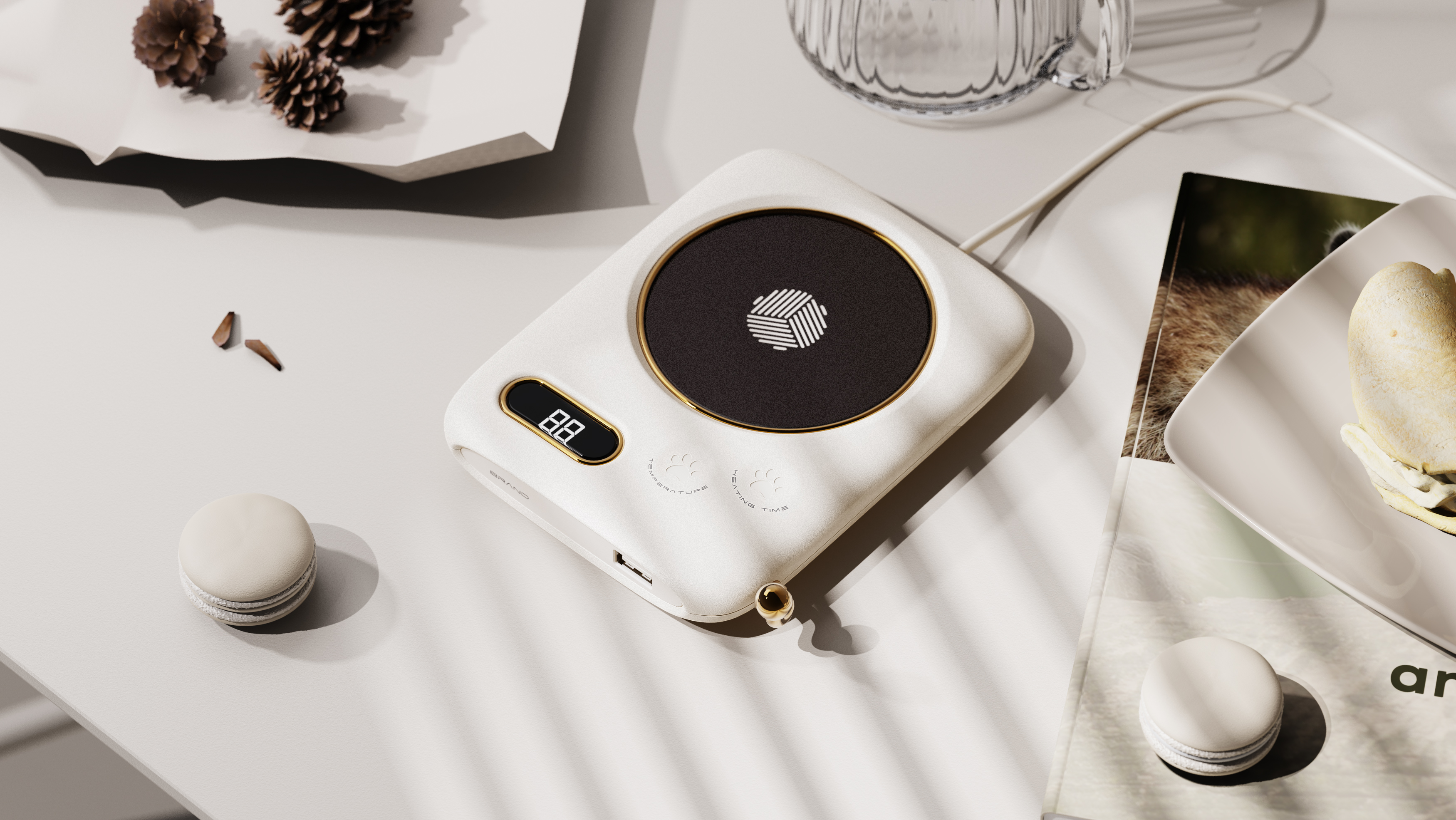 industrial design，Appearance design，Product rendering，Insulation coaster，