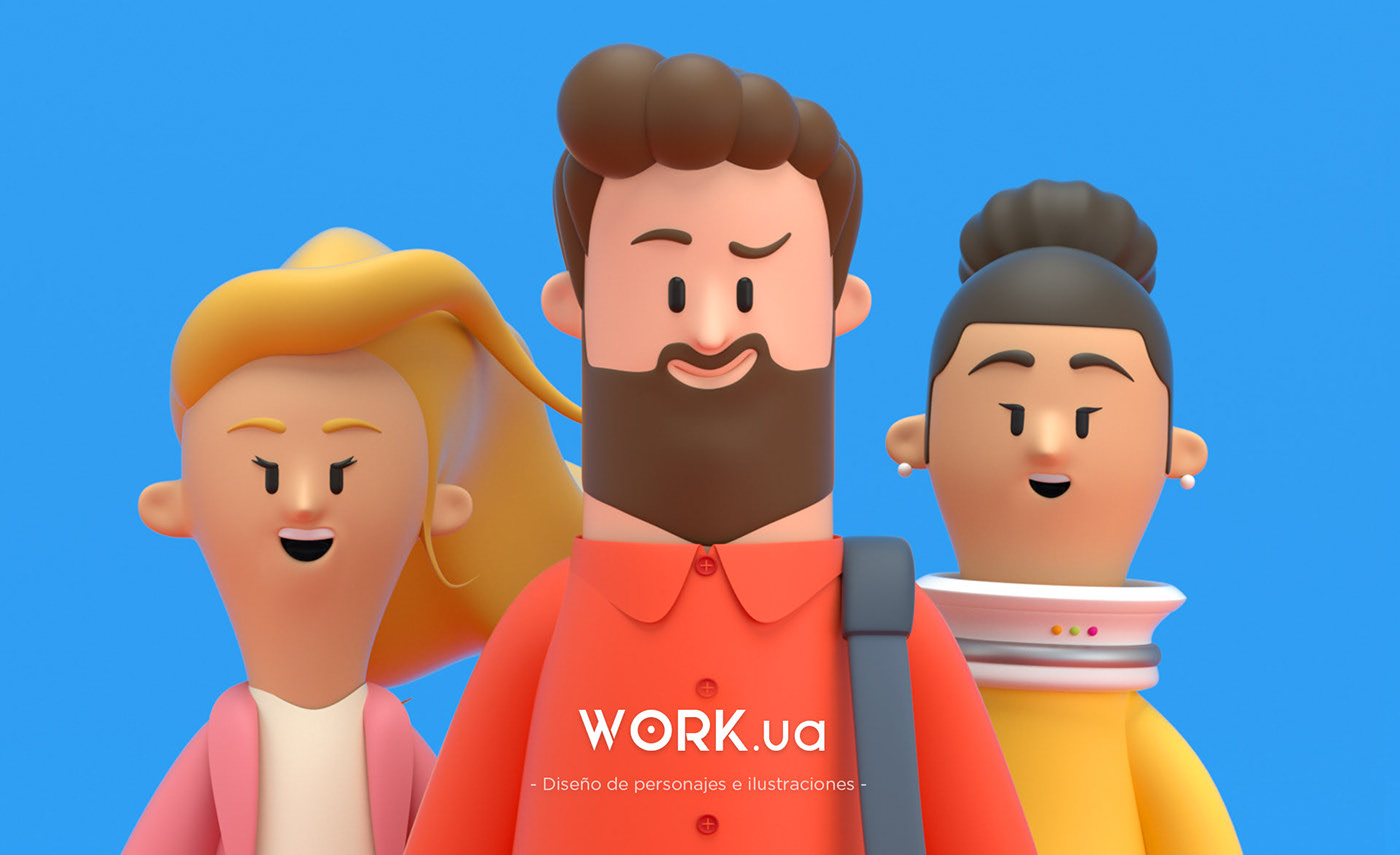 Illustration，Character design，3d，