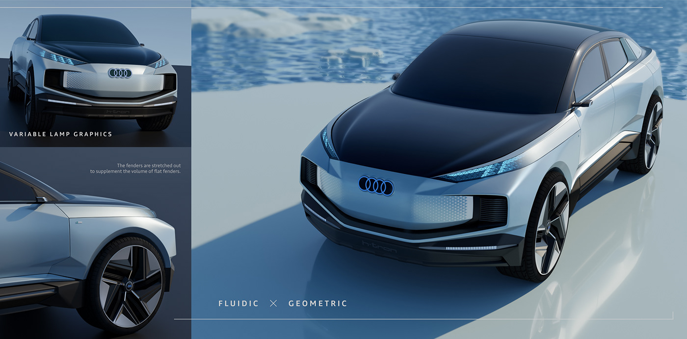 Audi h-tron Glaciah，automobile，audi，vehicle，