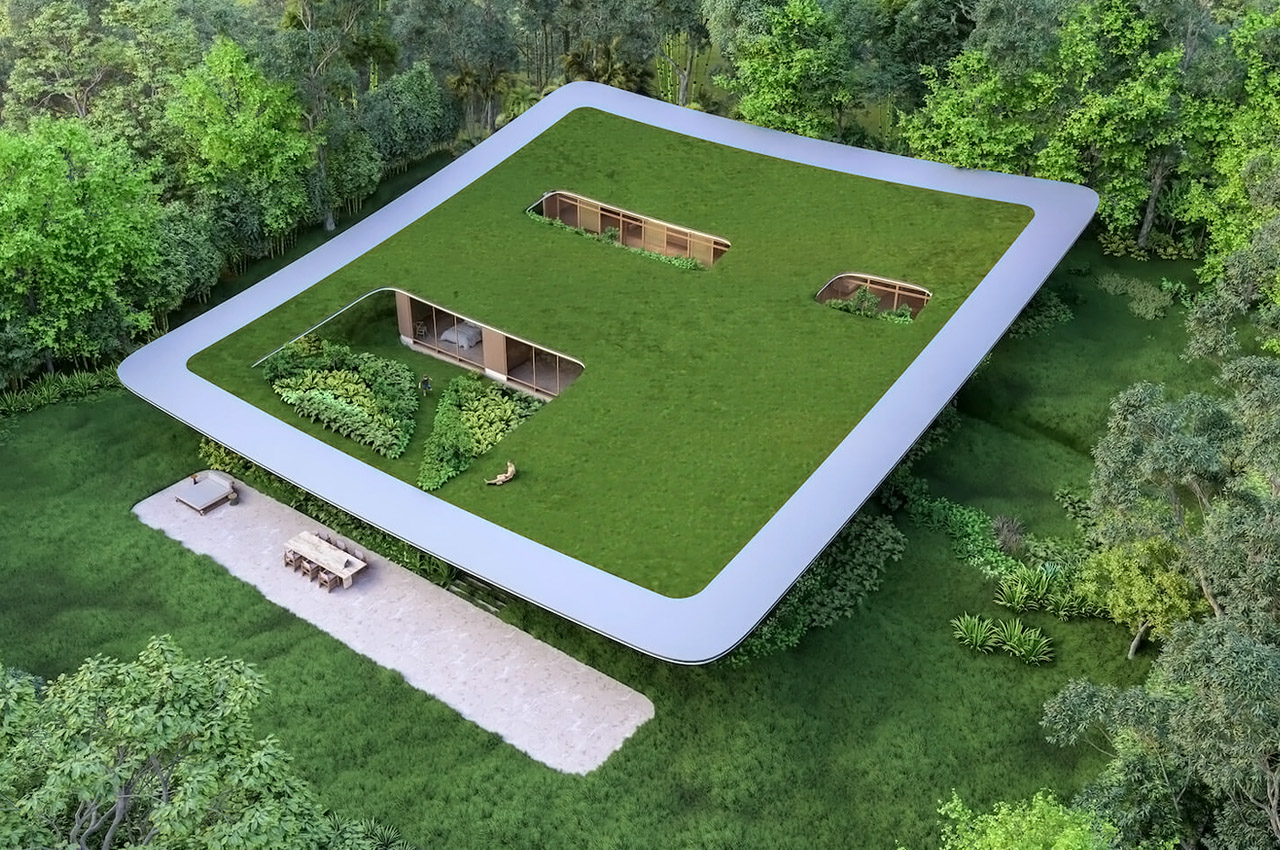 Hill House，Green roof，villa，Architectural design，