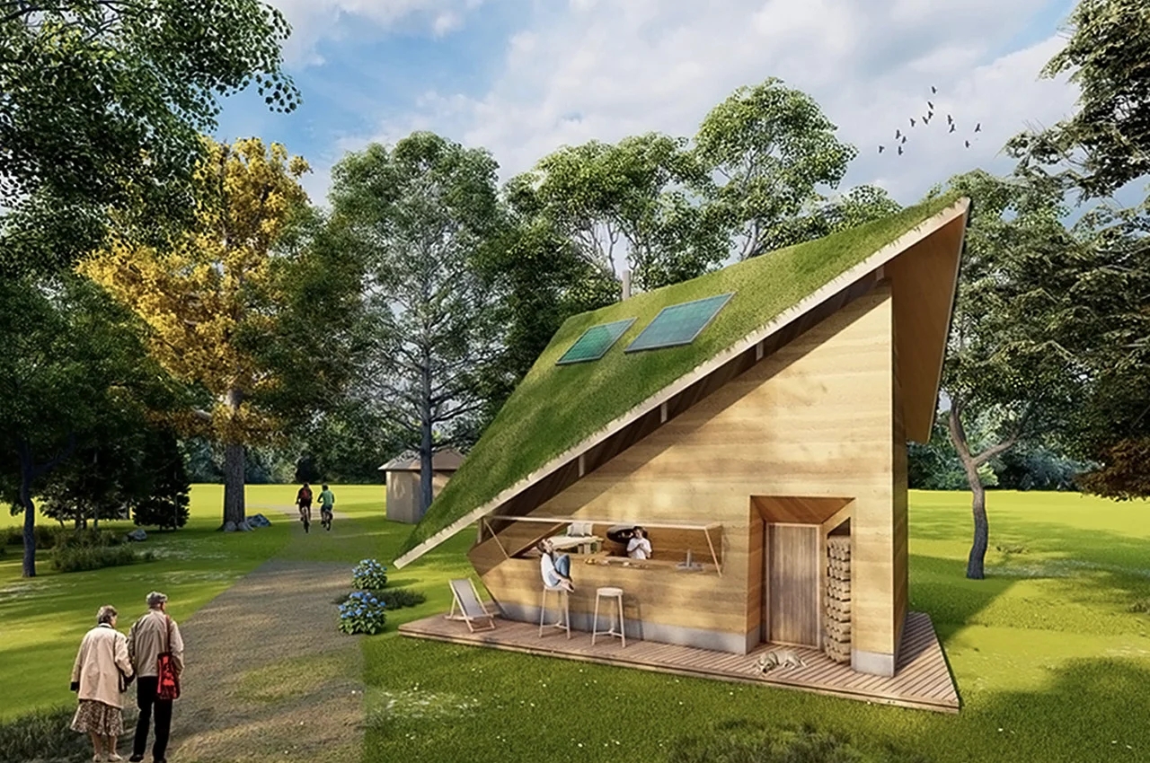 Hill House，Green roof，villa，Architectural design，