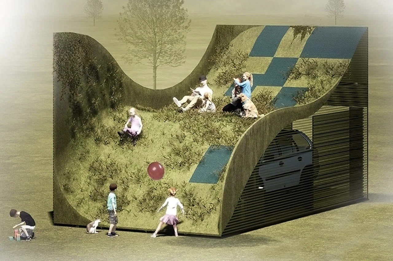 Hill House，Green roof，villa，Architectural design，