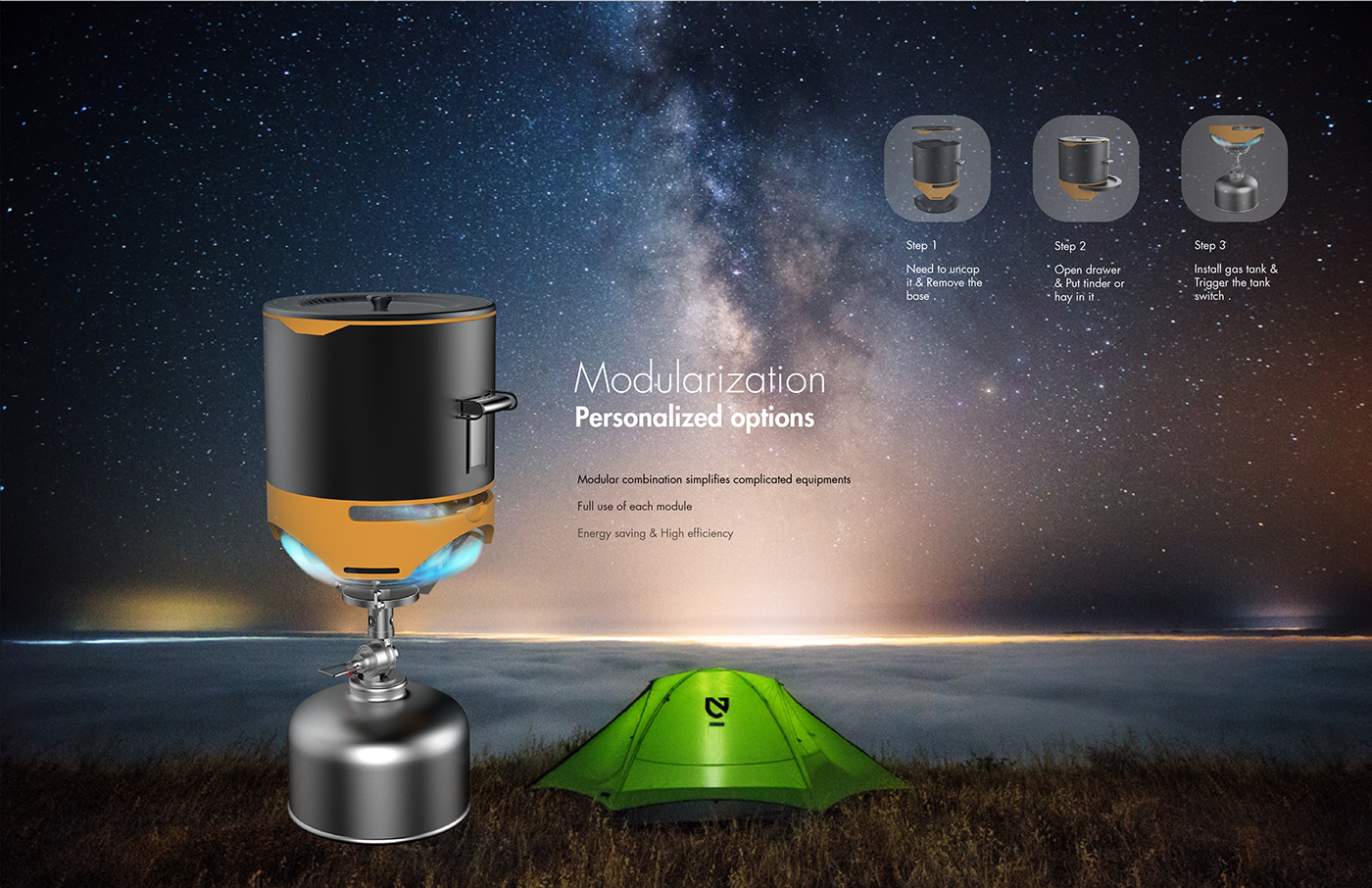 Chinese designer，yilei cai，outdoors，cooker，