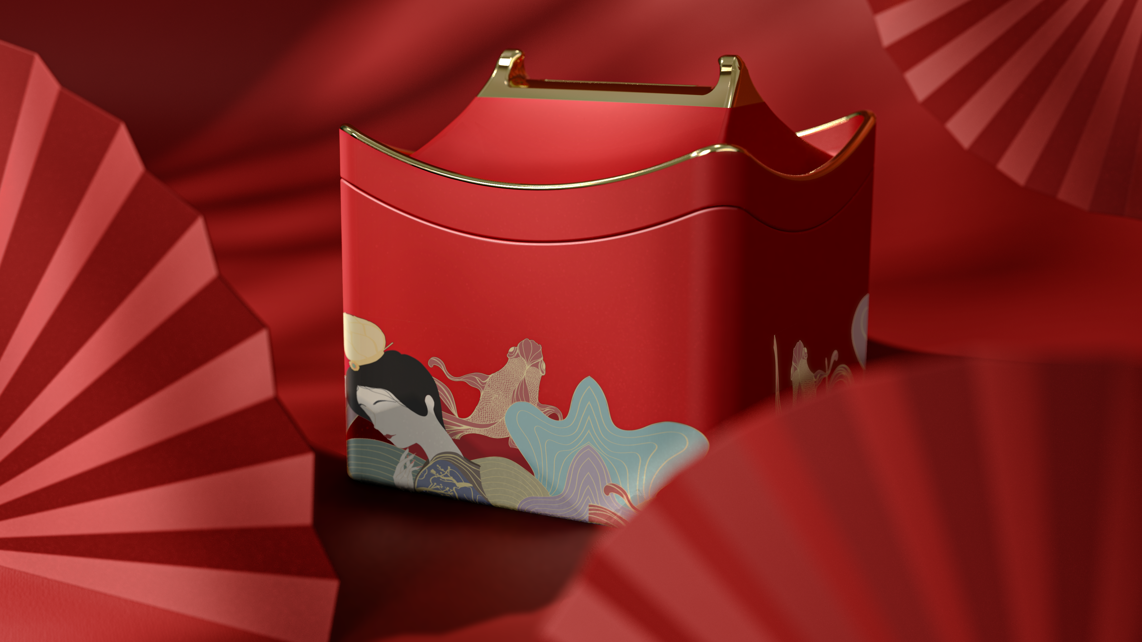 Pet Supplies & Pet，Water dispenser，National tide，Tang Feng，product design，Chinese style，