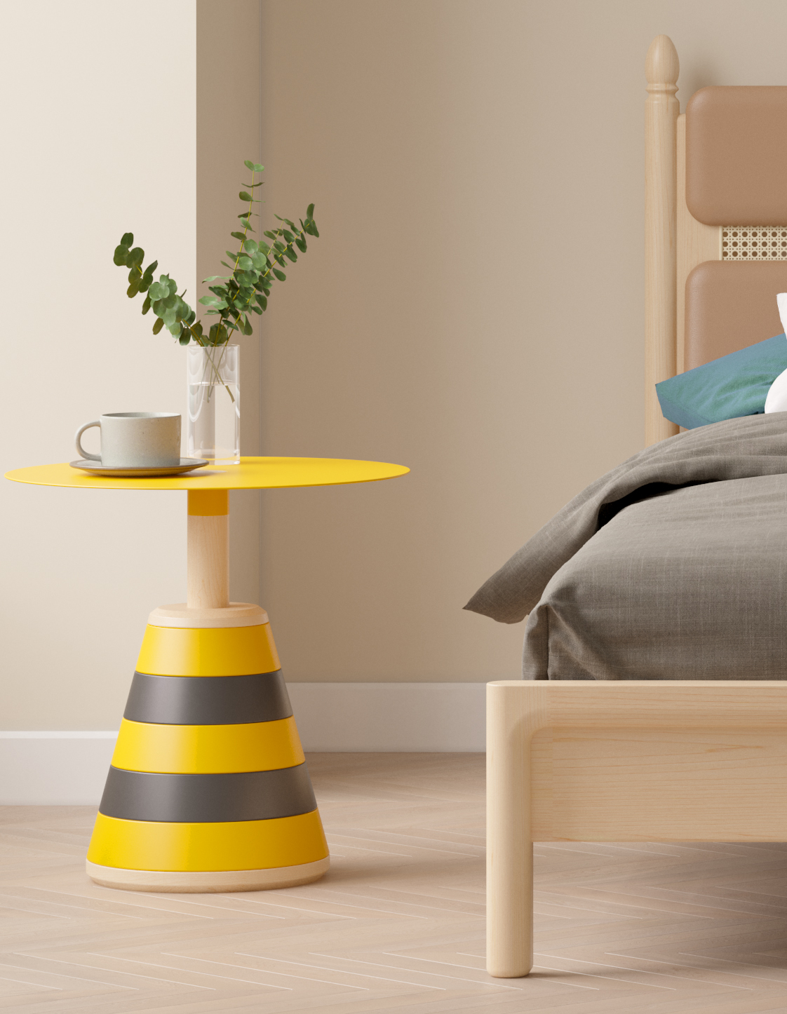 tea table，Side table，Northern Europe，honeybee，Clover，Cure system，furniture，solid wood，