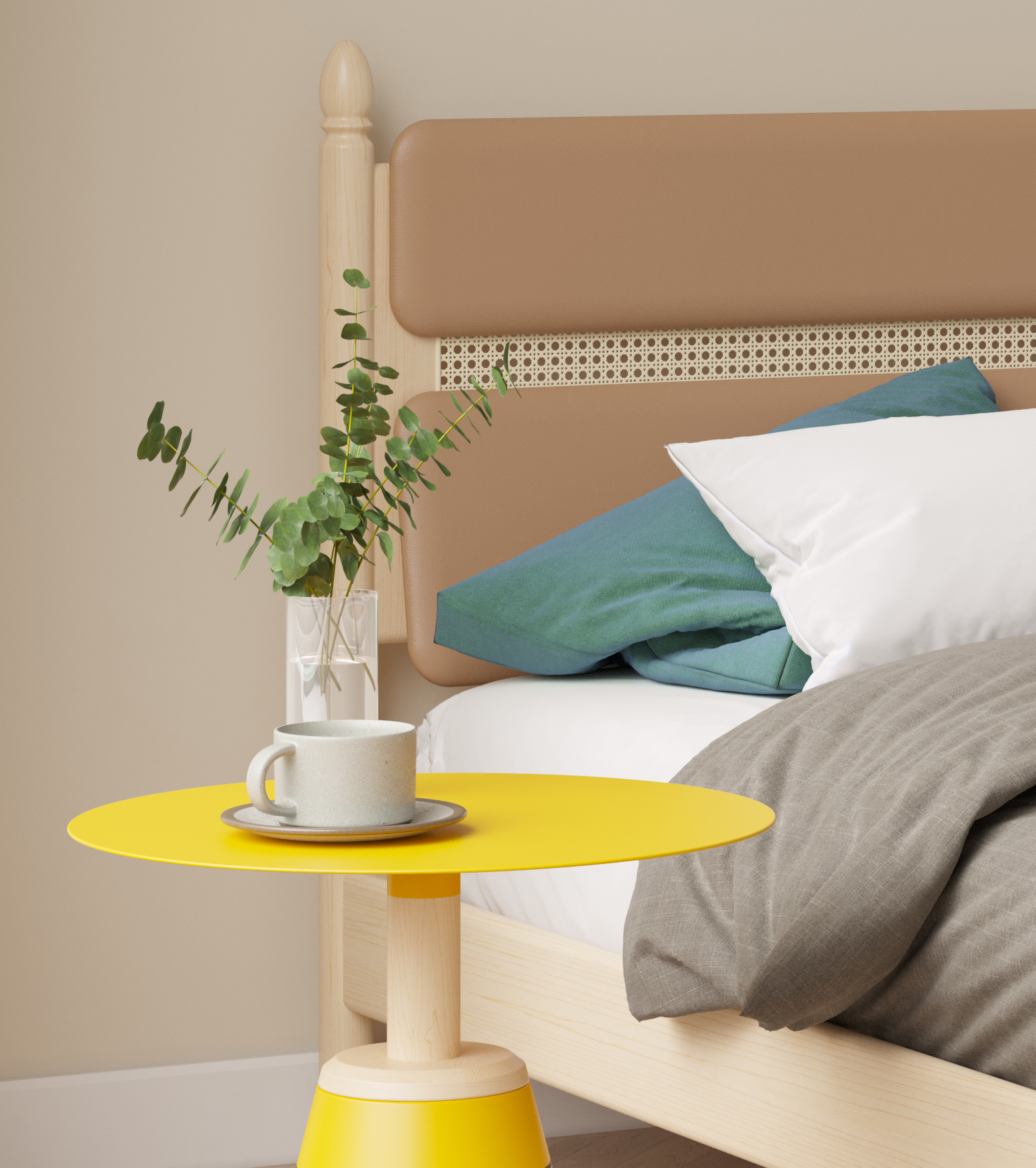 tea table，Side table，Northern Europe，honeybee，Clover，Cure system，furniture，solid wood，