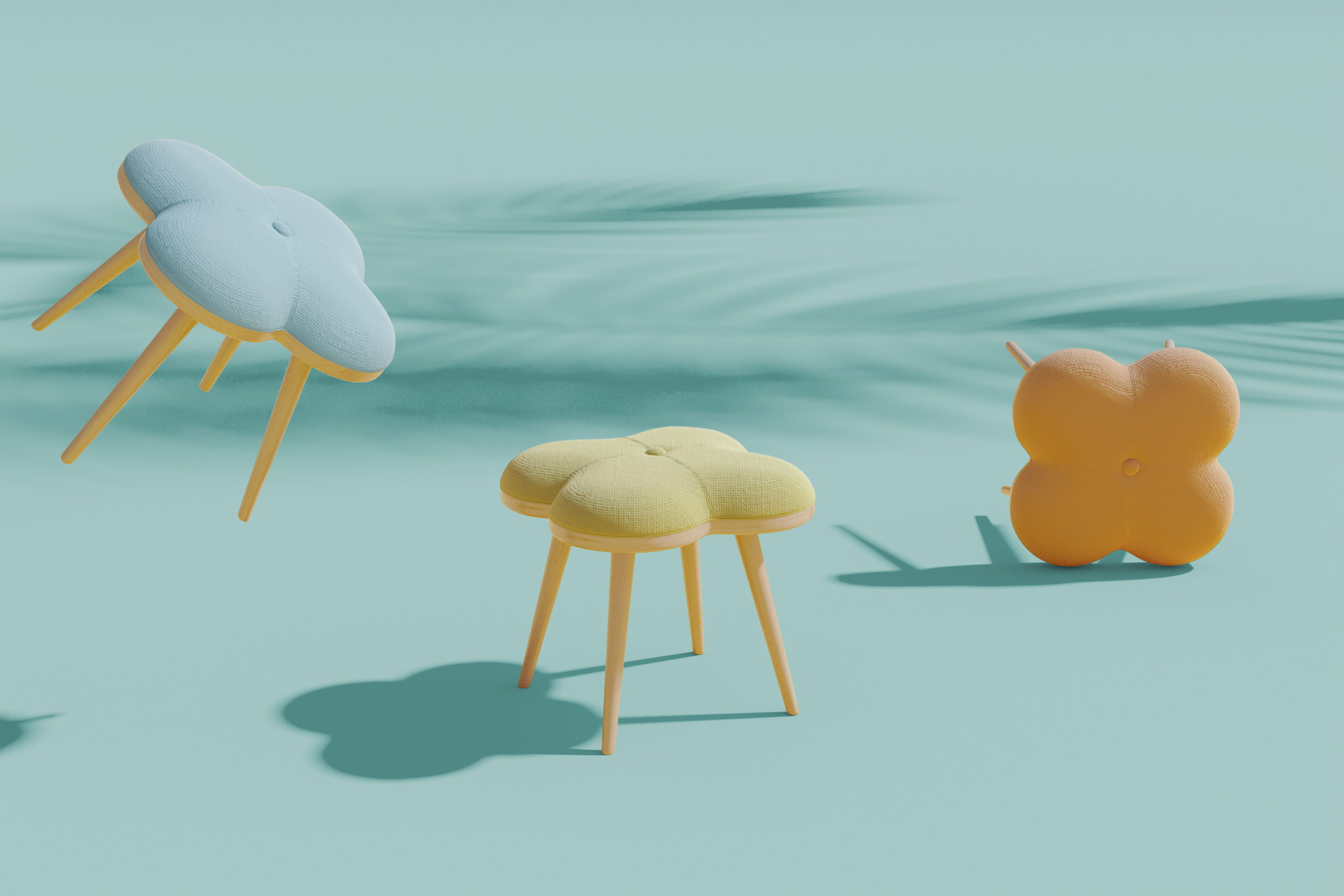 tea table，Side table，Northern Europe，honeybee，Clover，Cure system，furniture，solid wood，