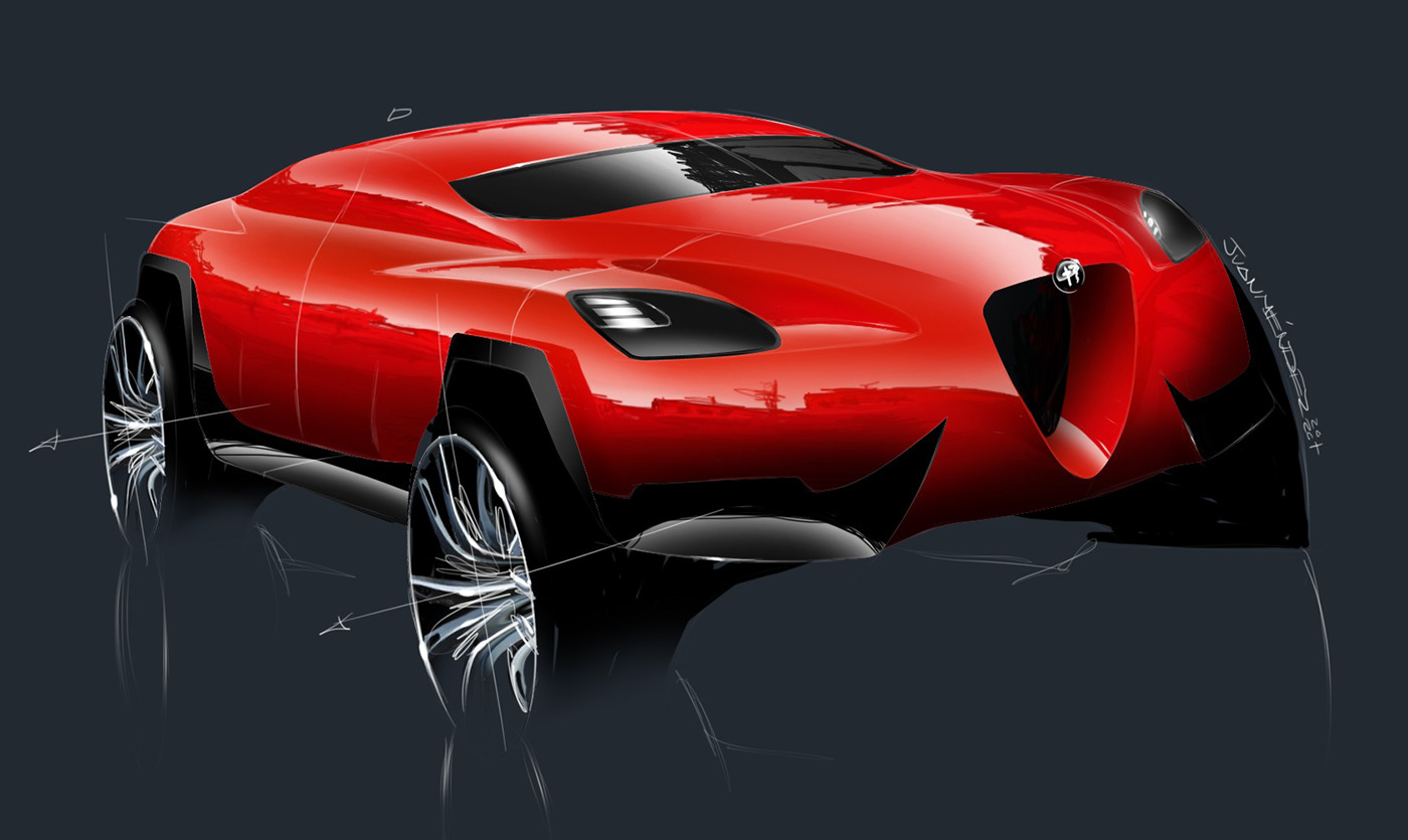 automobile，vehicle，Automobile design，curved surface，streamline，