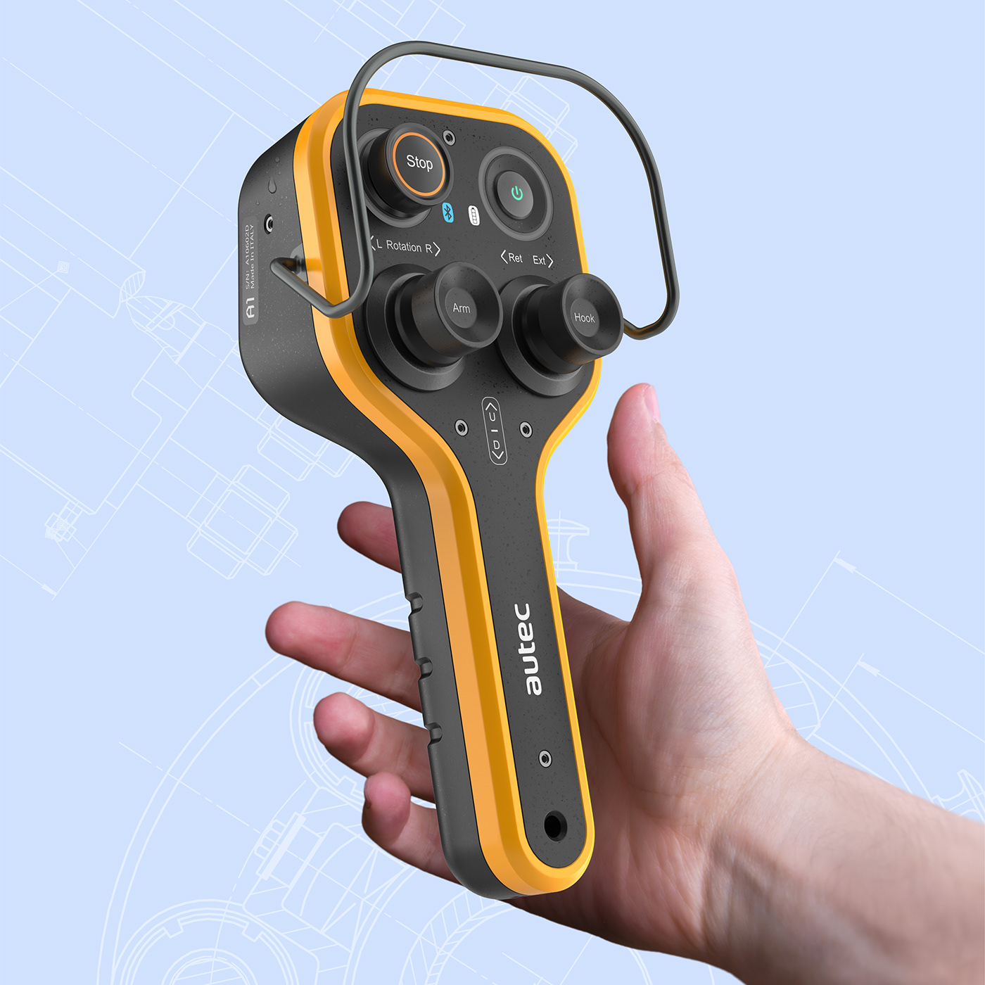 M. Namayandegi，Crane remote control，Ergonomics，security，Light weight，Safety touch sensor，