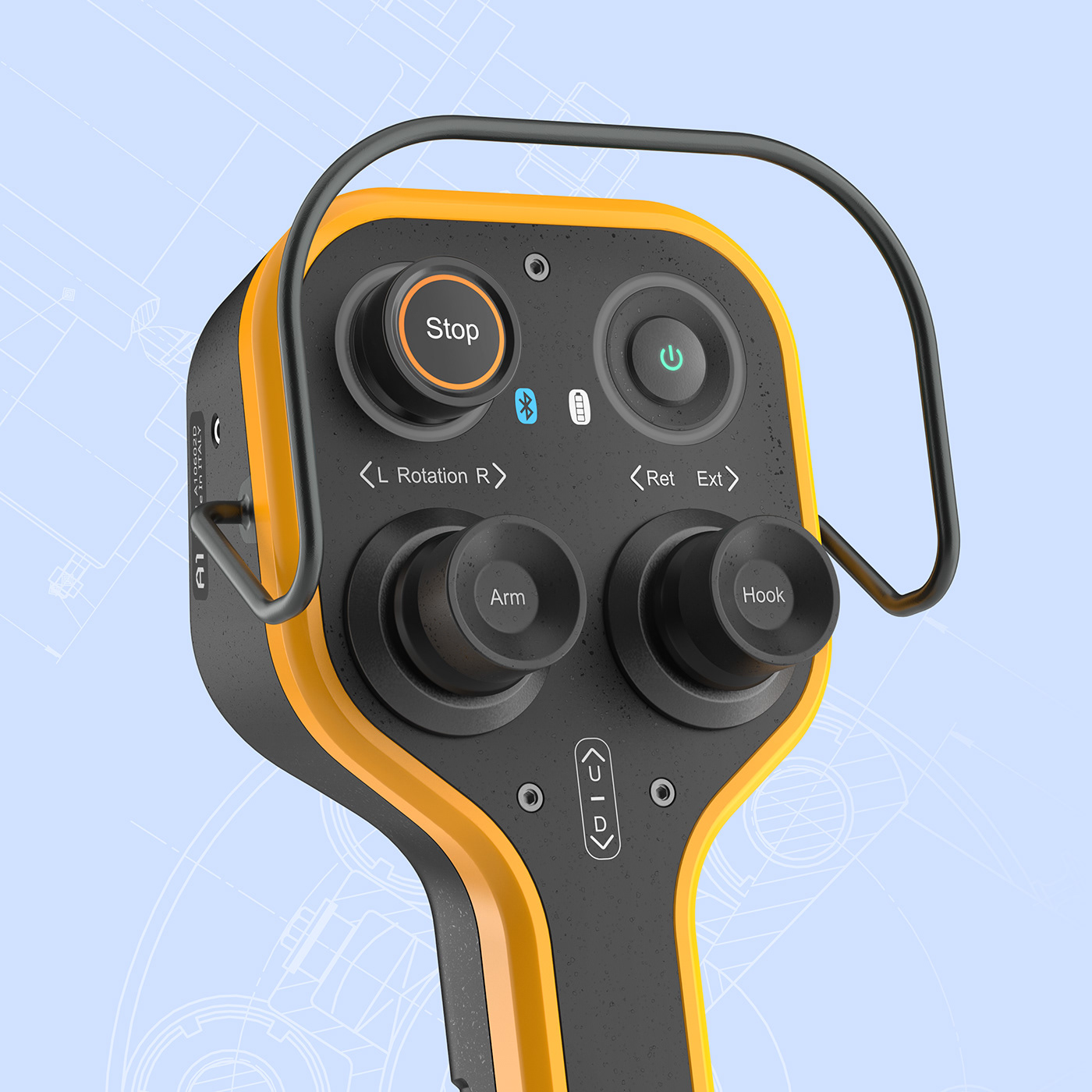 M. Namayandegi，Crane remote control，Ergonomics，security，Light weight，Safety touch sensor，