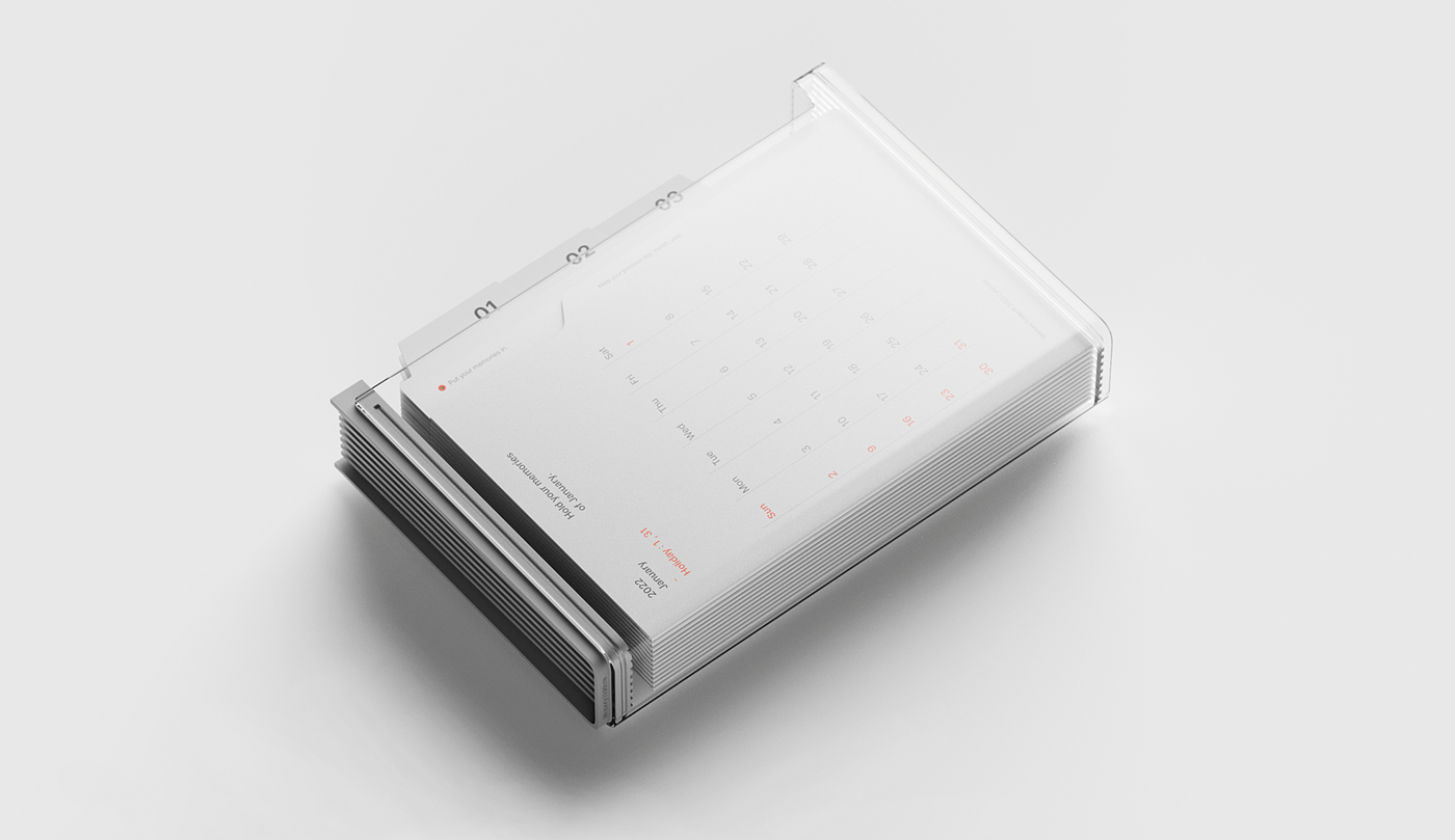 product design，calendar，Memory clip，