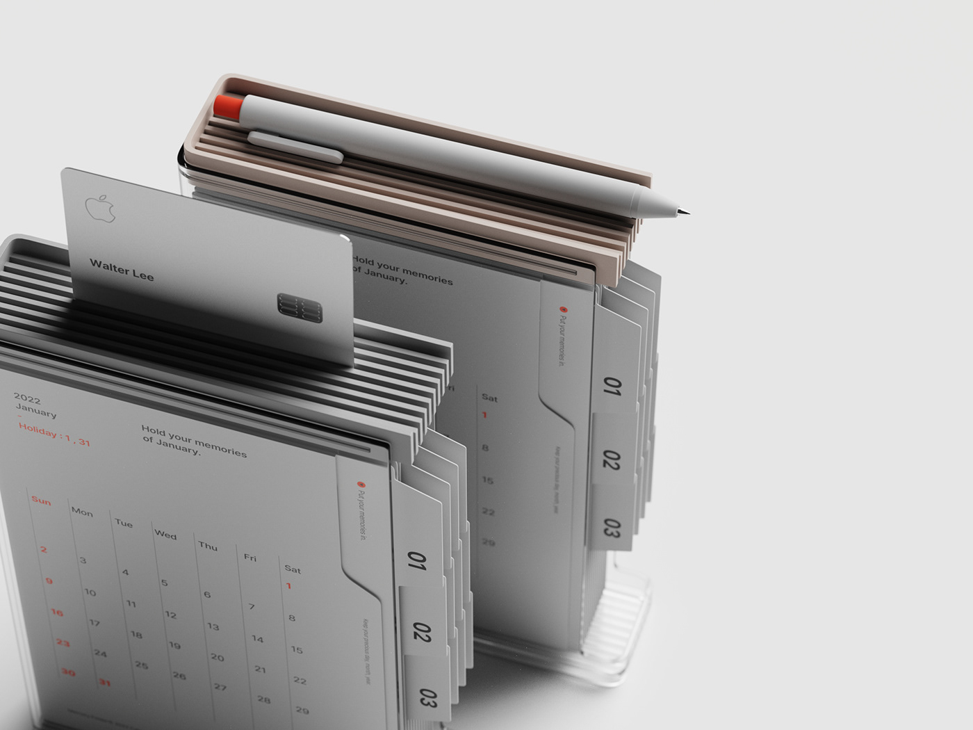 product design，calendar，Memory clip，