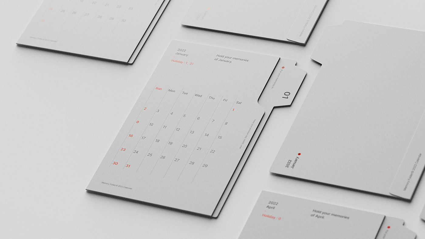 product design，calendar，Memory clip，