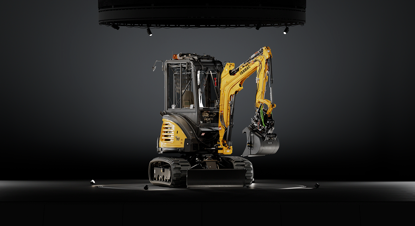 industrial design，excavating machinery，Model，