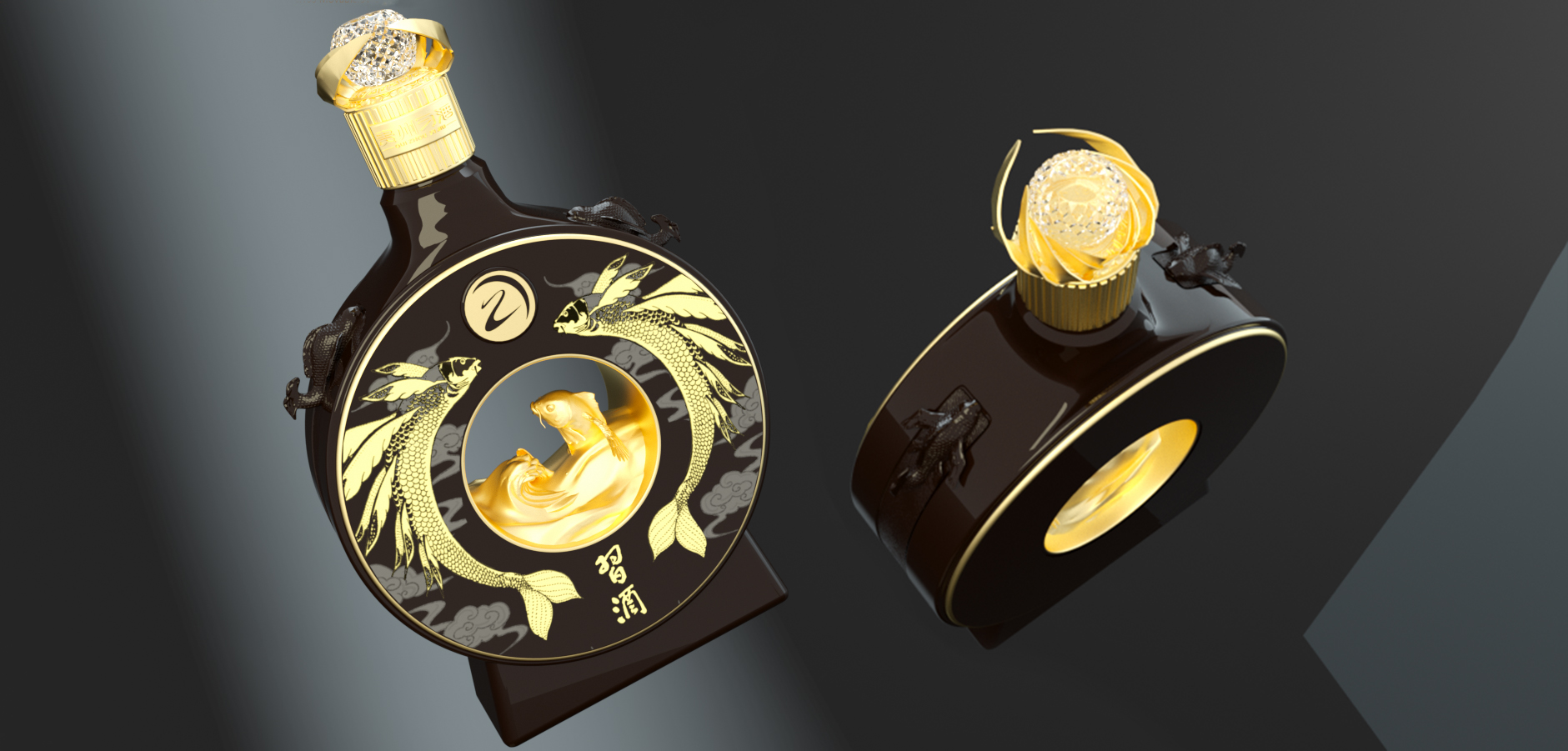 The wine bottle，Baijiu，packing，