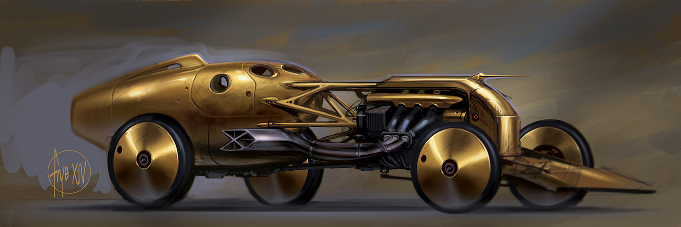 Automobile design，racing，Retro，Hand drawn，Ubee ，