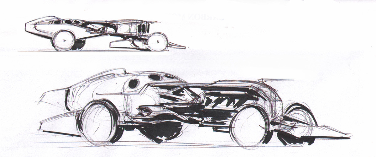 Automobile design，racing，Retro，Hand drawn，Ubee ，