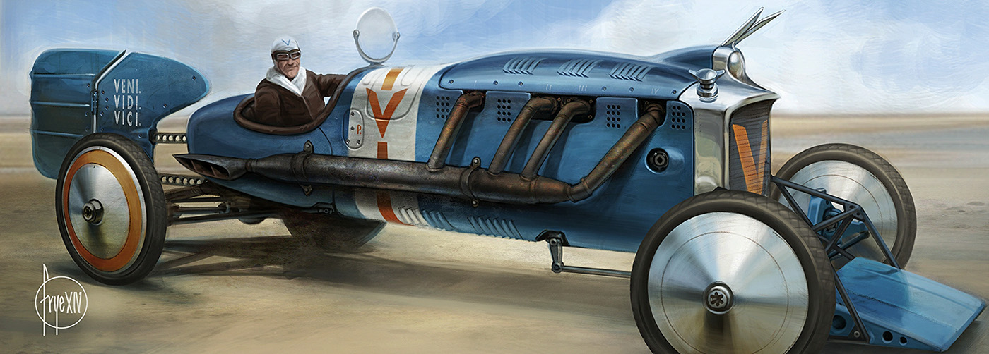 Automobile design，racing，Retro，Hand drawn，Ubee ，