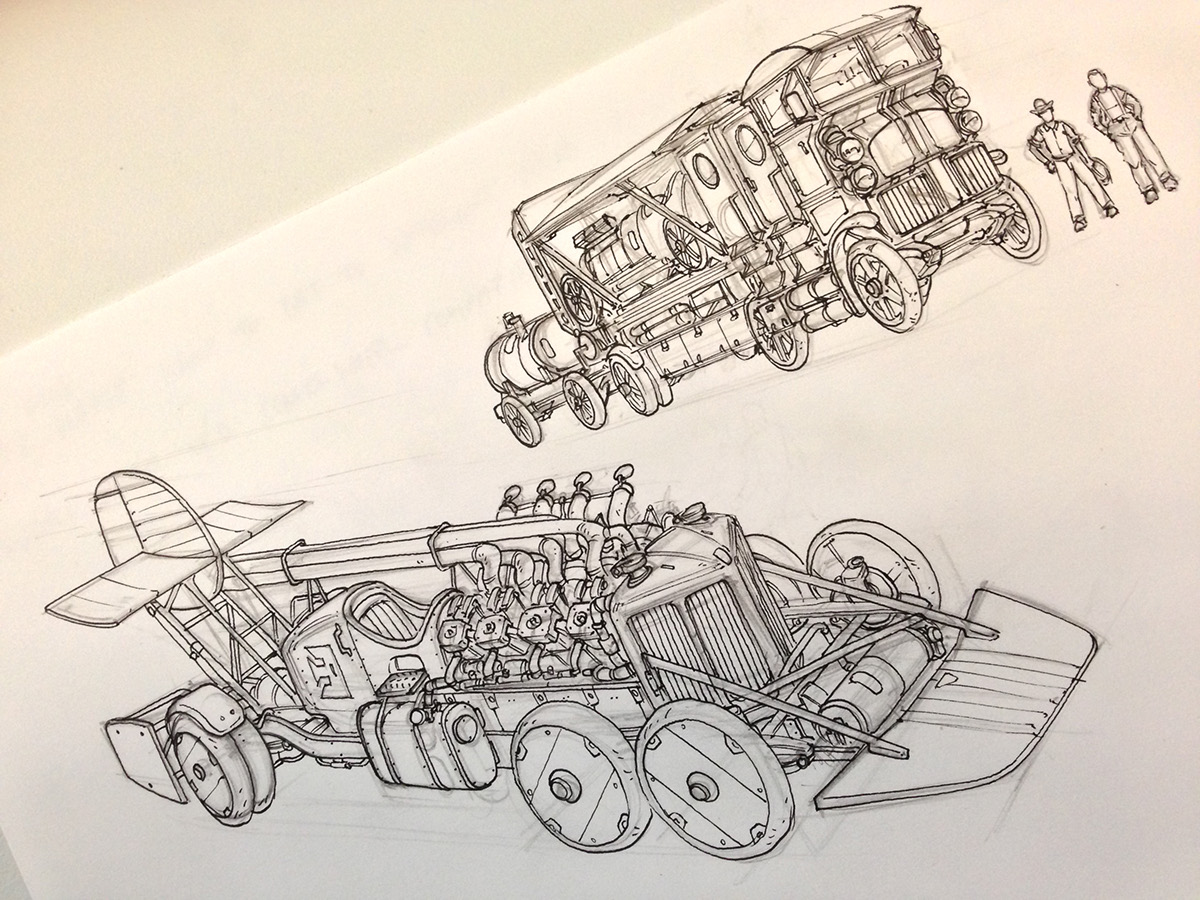 Automobile design，racing，Retro，Hand drawn，Ubee ，