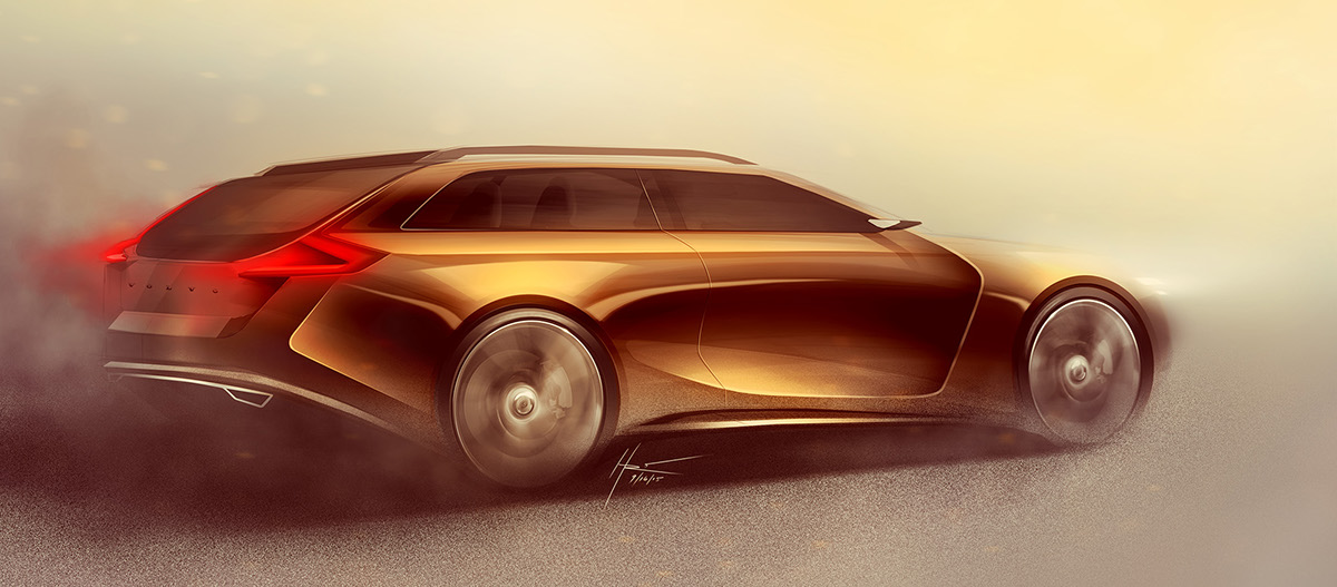 Hudson Rio，Hand drawn，Sketch，draft，favourite，selected，photoshop，ps，Automobile design，Render，