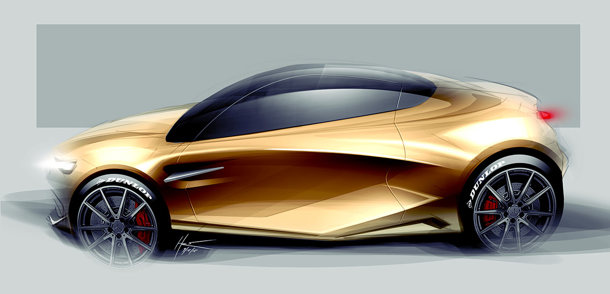 Hudson Rio，Hand drawn，Sketch，draft，favourite，selected，photoshop，ps，Automobile design，Render，