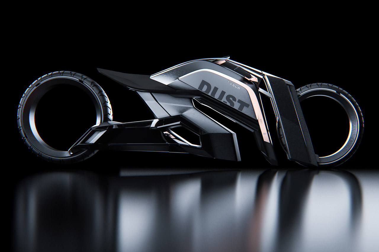Tesla Bike Concept，motorcycle，Sense of vitality，Matte black，