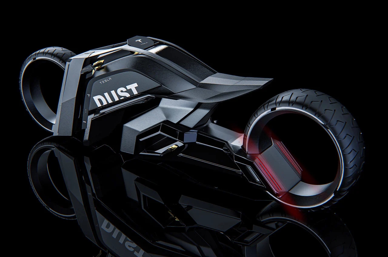 Tesla Bike Concept，motorcycle，Sense of vitality，Matte black，