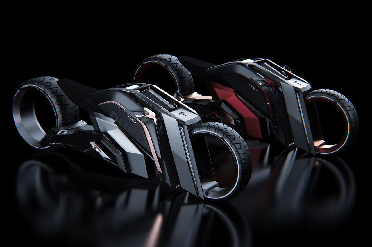Tesla Bike Concept，motorcycle，Sense of vitality，Matte black，