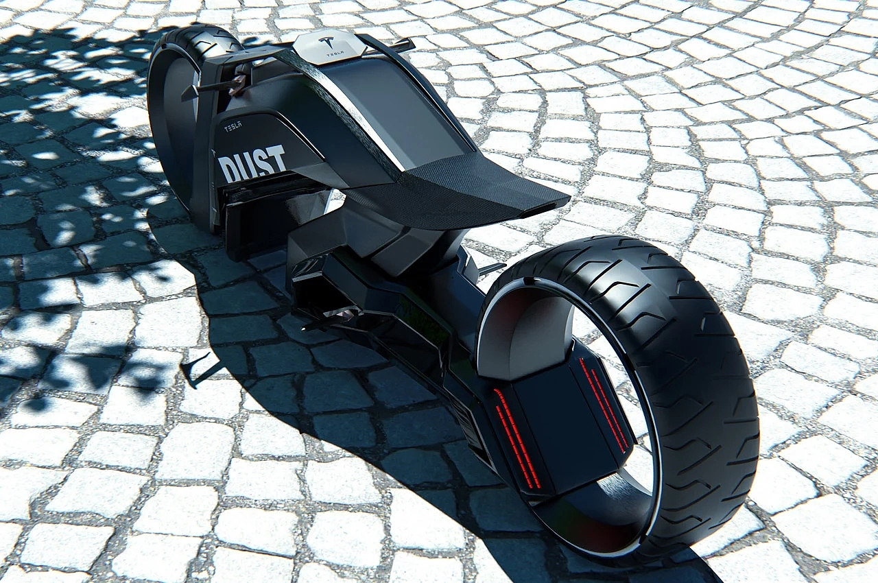Tesla Bike Concept，motorcycle，Sense of vitality，Matte black，